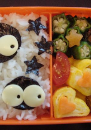 握らずに「まっくろくろすけ」☆キャラ弁-レシピのメイン写真
