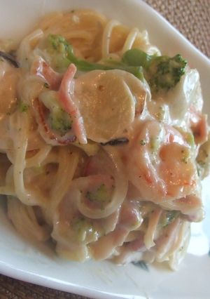 アメリカ♪エビブロッコリーとろりんパスタ-レシピのメイン写真
