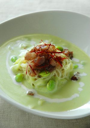 枝豆の冷製スープパスタ-レシピのメイン写真
