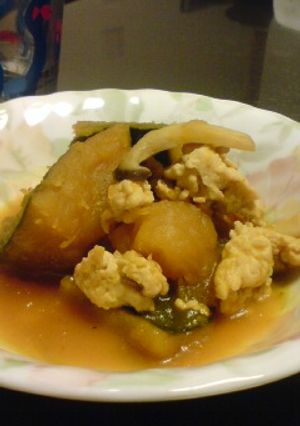 鶏とエリンギ入りかぼちゃのこっくり煮-レシピのメイン写真