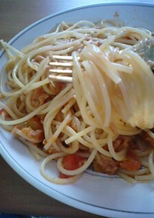 材料これだけ！トマトスパゲッティ！-レシピのメイン写真