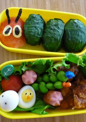 ☆キャラ弁☆はらぺこあおむし-レシピのメイン写真