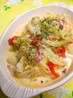キャベツとトマトのクリーム煮-レシピのメイン写真