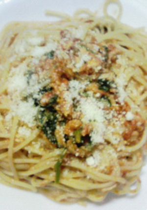 ツナとほうれん草のトマトソースパスタ-レシピのメイン写真