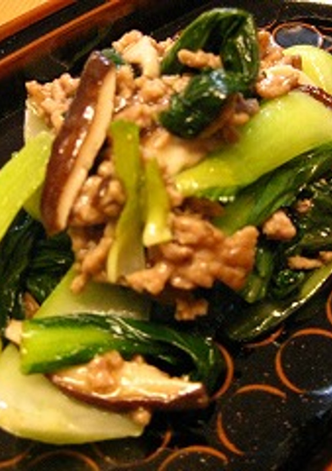 青梗菜の豚ひき肉とろり塩炒め-レシピのメイン写真