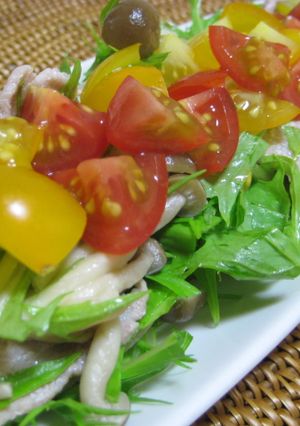 キューピーテイスティで豚肉と水菜のサラダ-レシピのメイン写真