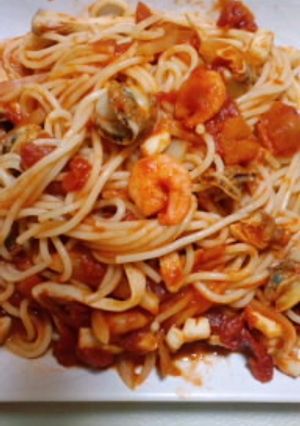 ｼｰﾌｰﾄﾞﾐｯｸｽdeﾄﾏﾄﾊﾟｽﾀ-レシピのメイン写真