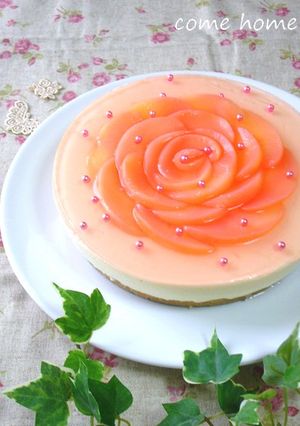 桃のお花のレアチーズケーキ-レシピのメイン写真