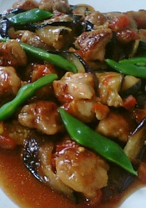 鶏肉とナスとトマトの甘酢炒め-レシピのメイン写真