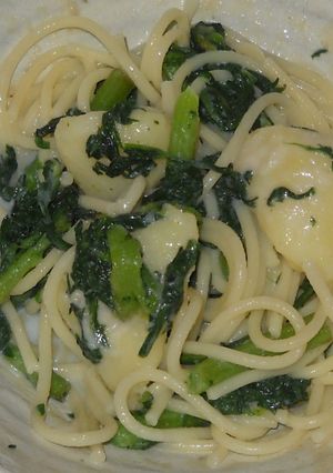 春菊入りシチューパスタ-レシピのメイン写真