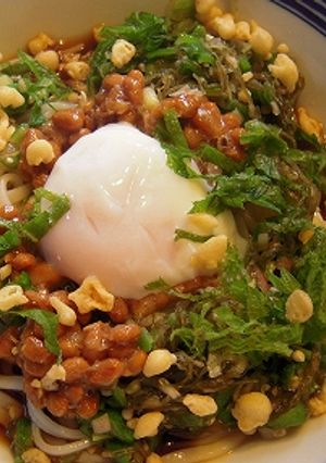 夏バテに効く？　ダブル納豆　冷やしうどん-レシピのメイン写真
