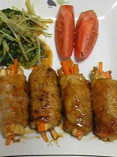エリンギと人参の肉巻き甘辛照り焼き♪-レシピのメイン写真