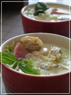 ほっこりあったか白菜とあさりの豆乳スープ-レシピのメイン写真