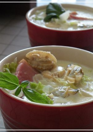 ほっこりあったか白菜とあさりの豆乳スープ-レシピのメイン写真