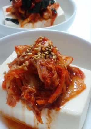 豆腐にキムチ乗せただけ。-レシピのメイン写真