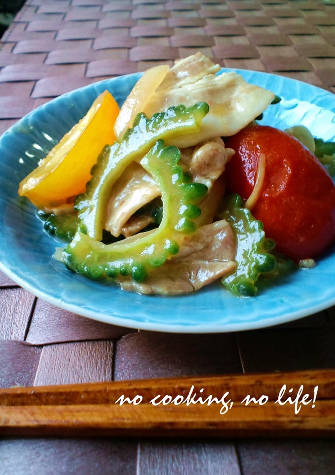 ゴーヤとトマトの中華風炒め-レシピのメイン写真