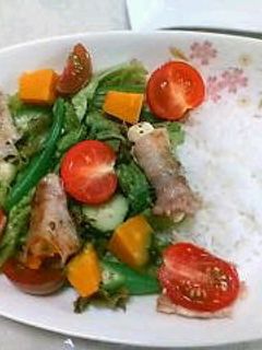 野菜たっぷり*豚巻き健康サラダ丼♪-レシピのメイン写真