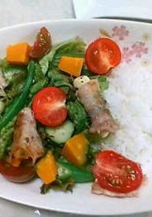野菜たっぷり*豚巻き健康サラダ丼♪-レシピのメイン写真
