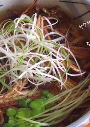 簡単節約・軽～いサクサク【牛蒡天うどん】-レシピのメイン写真