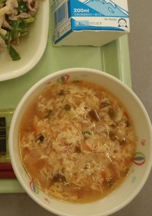 【学校給食】トマ玉スープ-レシピのメイン写真