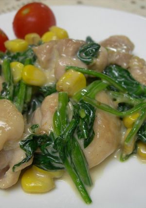 鶏もも肉とほうれん草のチーズ炒め☆-レシピのメイン写真