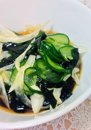 【★】新玉ねぎとわかめの酢の物-レシピのメイン写真