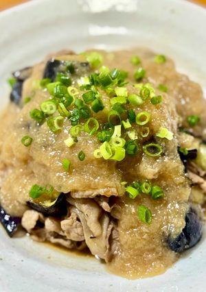 ナスと豚バラの甘酢おろしあんかけ-レシピのメイン写真