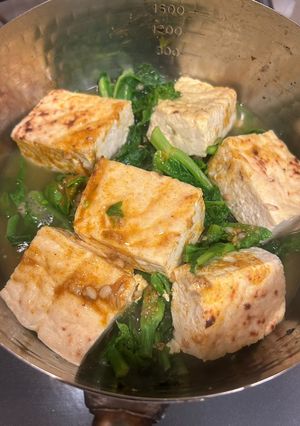 菜の花と焼き豆腐のカレー味-レシピのメイン写真