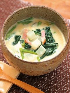 大根とほうれん草のクリームスープ-レシピのメイン写真