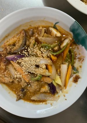 簡単中華風梅タコライス味青椒肉絲風-レシピのメイン写真