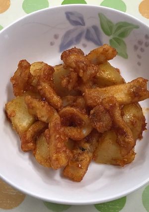 【式根島学校給食】いかのケチャップ和え-レシピのメイン写真