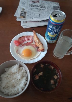 休日のレモンサワーあさごはん♪-レシピのメイン写真