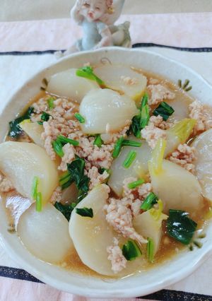 かぶと鶏挽肉のそぼろ煮-レシピのメイン写真