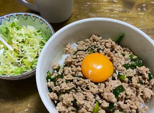 ひき肉とニラの簡単スタミナ丼-レシピのメイン写真