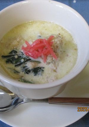 鶏ひき肉団子のガーリックスープ😋♪-レシピのメイン写真