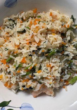 大根葉とエビと人参と玉ねぎのチャーハン-レシピのメイン写真