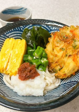 丸◯製麺のお弁当風♪梅おろしオクラうどん-レシピのメイン写真