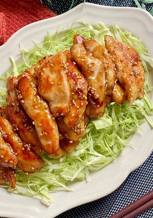 鶏胸肉で作る甘ダレスティックチキン-レシピのメイン写真