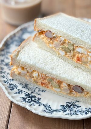 我が家の定番!たまごサンドイッチ/豆入り-レシピのメイン写真