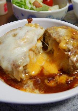 不器用チーズinハンバーグ-レシピのメイン写真