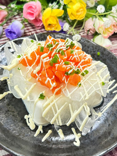 サーモンと新玉ねぎの冷奴-レシピのメイン写真