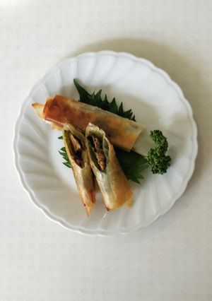 【京田辺発】イワシ缶の梅じそ春巻き-レシピのメイン写真