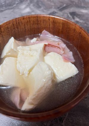 3分！お豆腐とベーコンのコンソメスープ-レシピのメイン写真