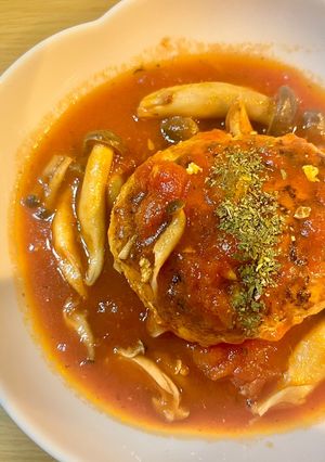 濃厚！トマトの煮込みハンバーグ-レシピのメイン写真