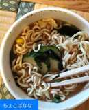 キュウリとピーマンの酢漬け×カップ麺