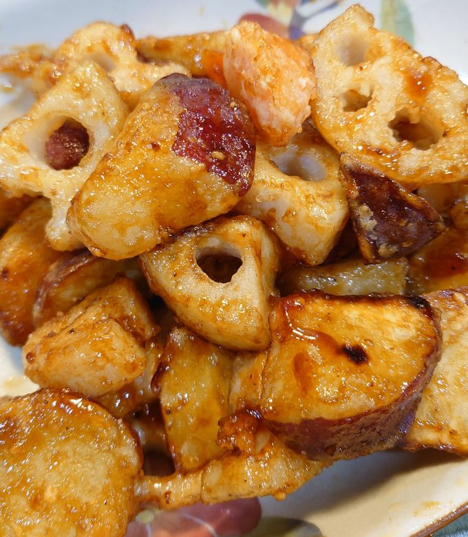 レンコン・さつまいも☆黒酢あんかけ by Hitomi_H 【クックパッド