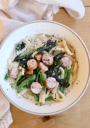 冷凍うどんで★激ウマ醤油クリームうどん-レシピのメイン写真