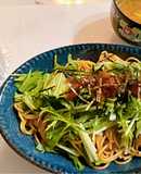 水菜ととびっこのかんずり和パスタ