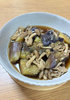 とろとろ！なすとしめじのめんつゆ煮-レシピのメイン写真