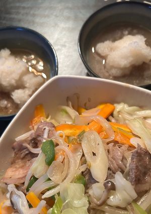 野菜バター炒めをおろしポンで召しあがれ-レシピのメイン写真